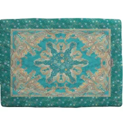 Scaldotto Plaid divano Caleffi imbottito Serenissima turchese