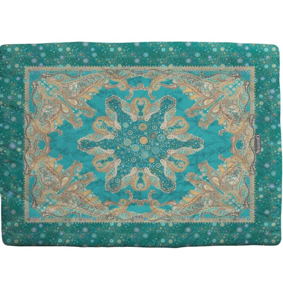 Scaldotto Plaid divano Caleffi imbottito Serenissima turchese