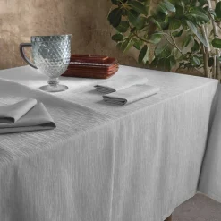 Servizio da tavola in cotone jacquard VALLESUSA Lia ostrica