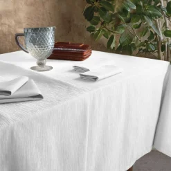 Servizio da tavola in cotone jacquard VALLESUSA Lia bianca