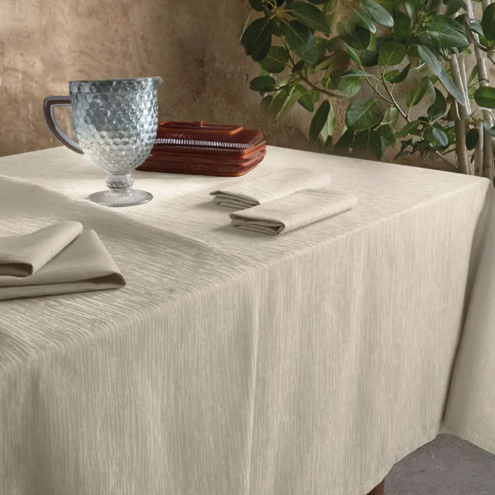 Servizio da tavola in cotone jacquard VALLESUSA Lia sabbia