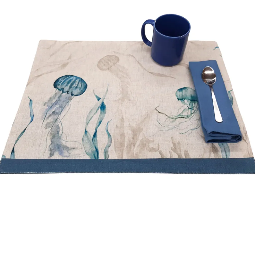 Set americana tovaglietta colazione e tovagliolo Manny meduse