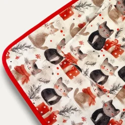 Set Americano Natalizio Gatti Rosso 35x45 cm
