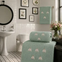 Set Asciugamani Api Salvia 50x100 e 40x55 cm | Spugna 100% Cotone
