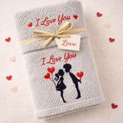 Set asciugamani in spugna Kiss perla San Valentino Idea Regalo