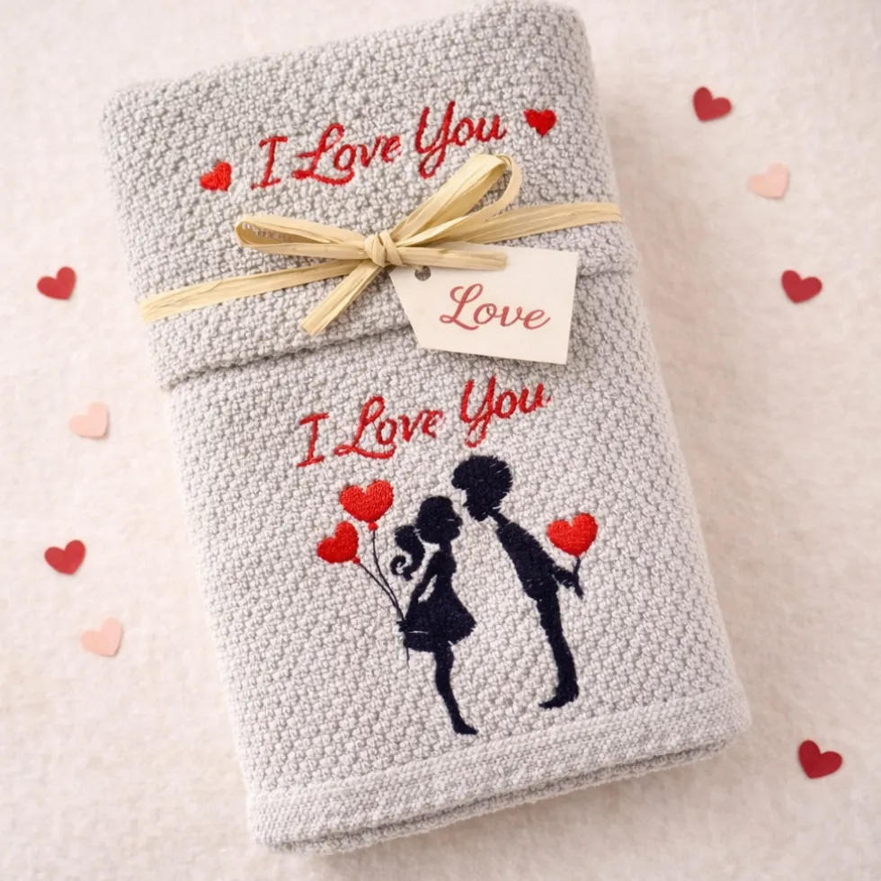 Set asciugamani in spugna Kiss perla San Valentino Idea Regalo