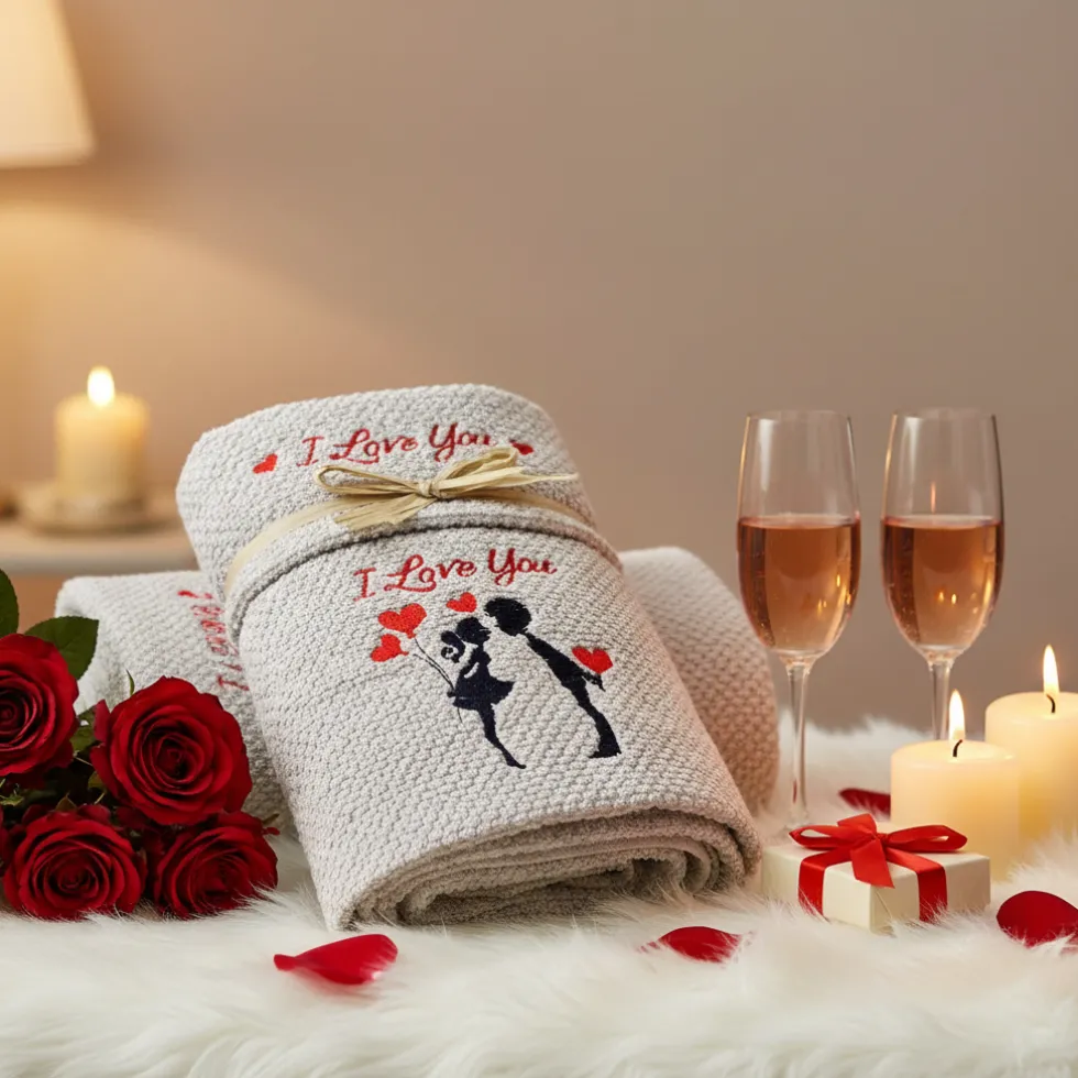 Set asciugamani in spugna Kiss perla San Valentino Idea Regalo