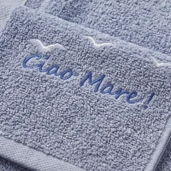 Set Asciugamani Stile Marino | Coppia Spugna Ciao Mare Avio