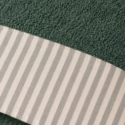 Set Asciugamani 1+1 verde a Righe | Stile Shabby e Romantico