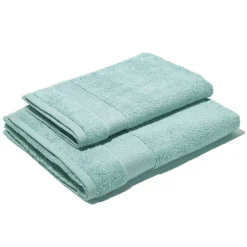 Set 2 asciugamani viso e ospite spugna 650 gr COGAL RANGER Light Green