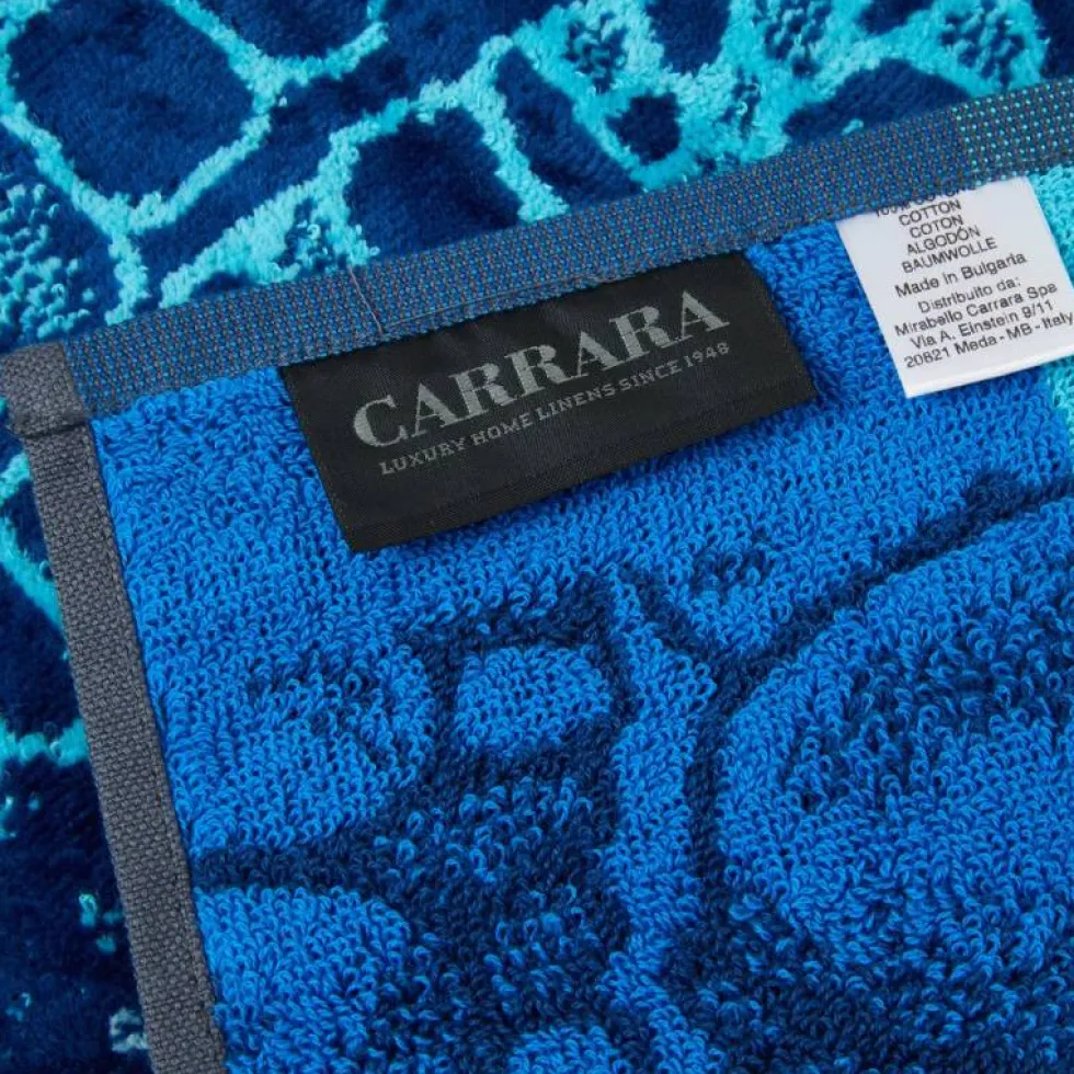 Set 1+1 asciugamano e ospite Carrara Ocean animalier bluette