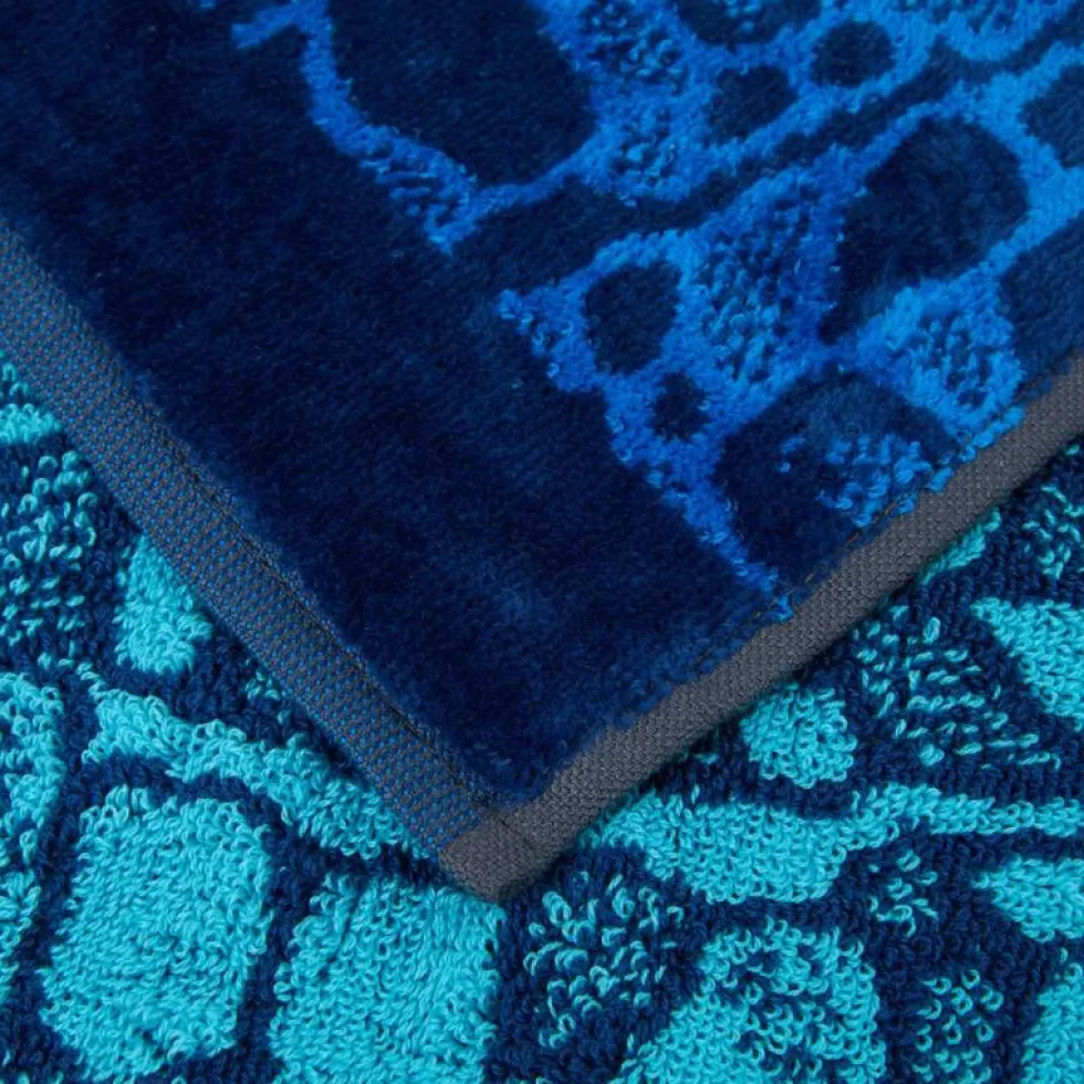 Set 1+1 asciugamano e ospite Carrara Ocean animalier bluette