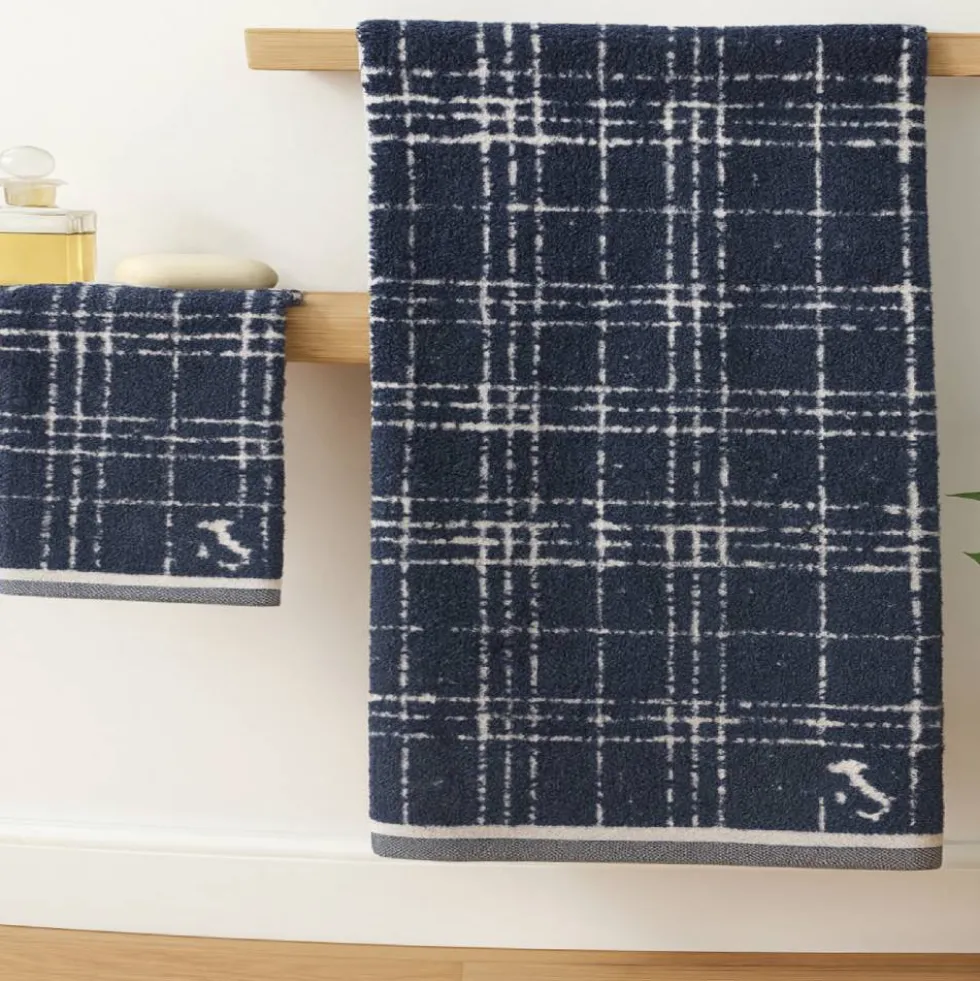 Set 1+1 asciugamano e ospite in spugna Trussardi Scratch bluette