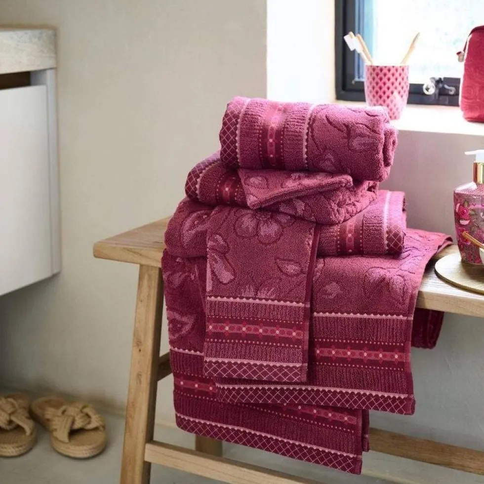 Set 1+1 asciugamano e ospite PIP STUDIO Jasmin Jacquard malva