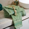 Set 1+1 asciugamano e ospite PIP STUDIO Jasmin Jacquard verde