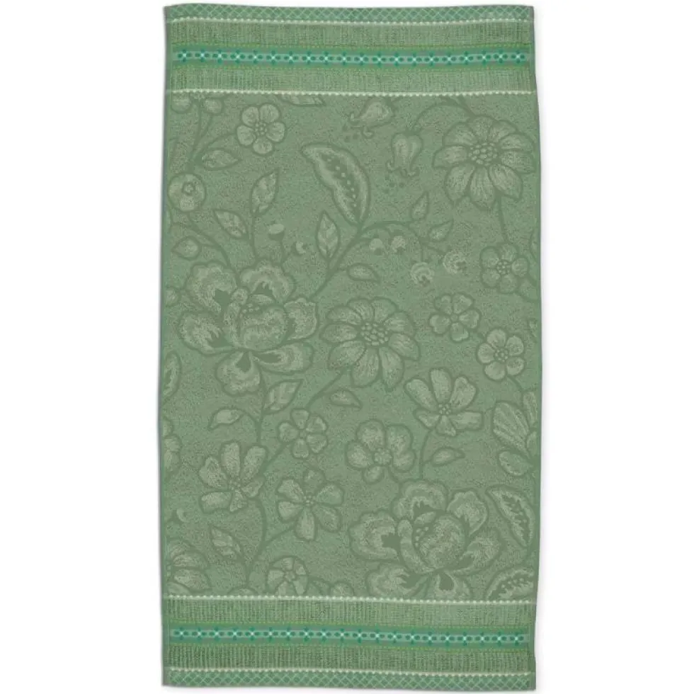 Set 1+1 asciugamano e ospite PIP STUDIO Jasmin Jacquard verde