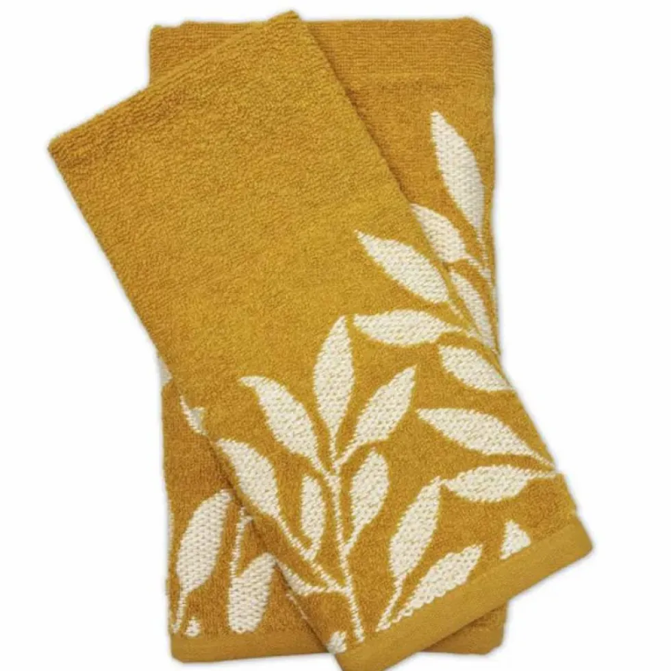 Set 1+1 asciugamano viso e ospite in spugna 400 gr ELAINE giallo ocra