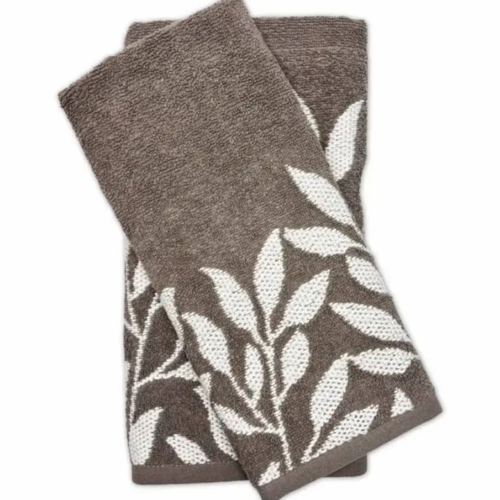 Set 1+1 asciugamano viso e ospite in spugna 400 gr ELAINE greige