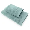Set 1+1 asciugamano viso e ospite in spugna 650 gr verde acqua