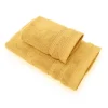 Set 1+1 asciugamano viso e ospite in spugna 650 gr senape