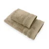 Set 1+1 asciugamano viso e ospite in spugna 650 gr tortora