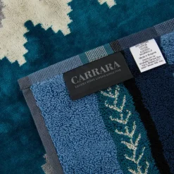 Set 1+1 CARRARA asciugamano + ospite Carrara Oseye zig-zag blu