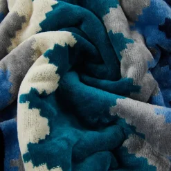 Set 1+1 CARRARA asciugamano + ospite Carrara Oseye zig-zag blu