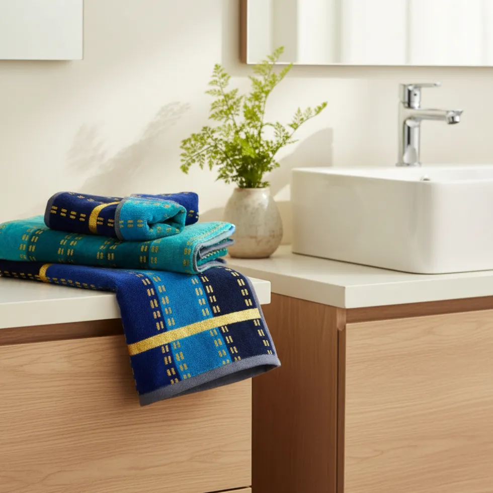 Set Carrara Ibiza blu: Asciugamani in Spugna 100% Cotone