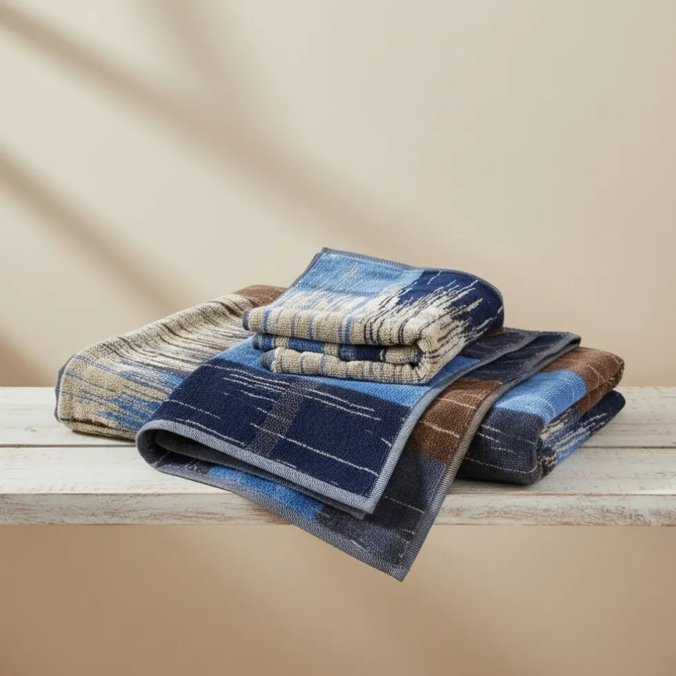 Set 1+1 CARRARA viso + ospite Mhambi melange blu e marrone