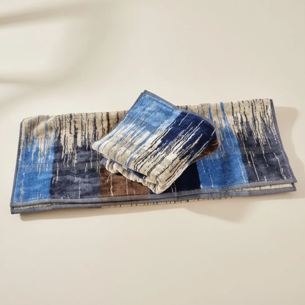 Set 1+1 CARRARA viso + ospite Mhambi melange blu e marrone