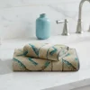 Set 1+1 Coppia di asciugamani Carrara Kanzi chevron turchese