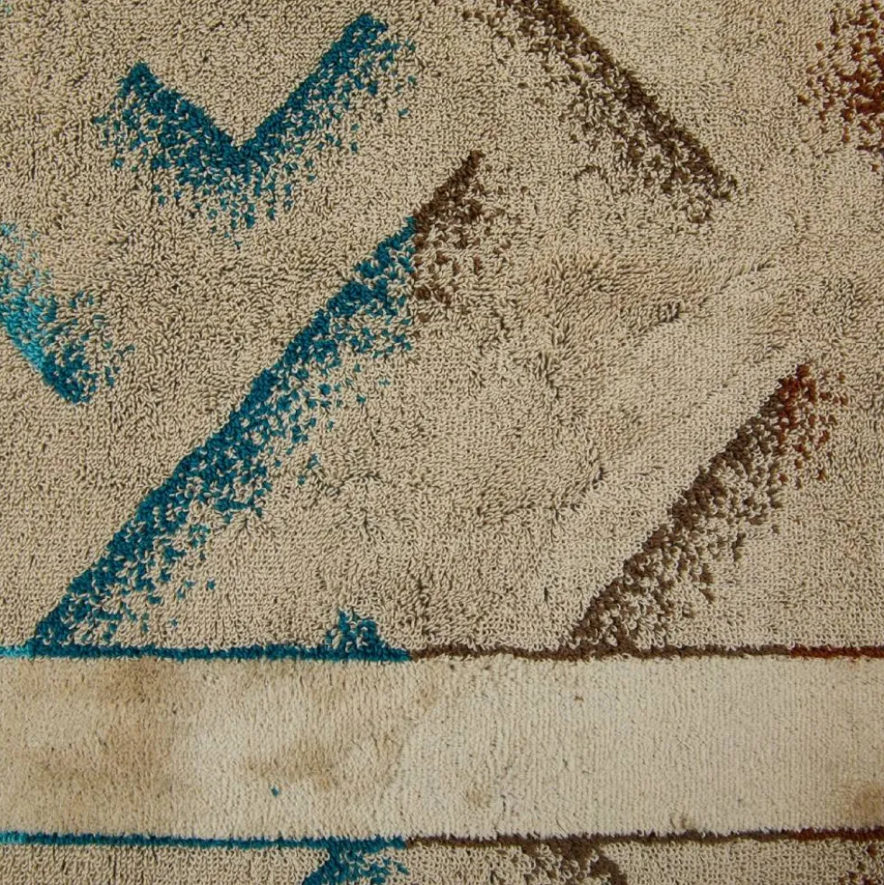 Set 1+1 Coppia di asciugamani Carrara Kanzi chevron turchese