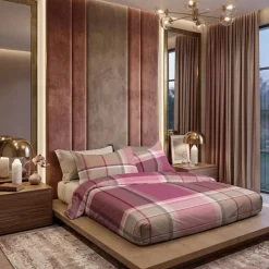 Set Copripiumino + federe matrimoniale MELROSE 7609 tinto filo