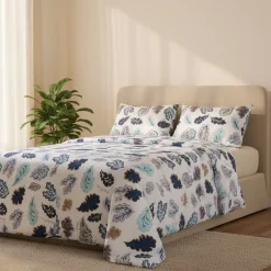 Set copripiumino in cotone Matrimoniale Enrico Coveri Oak azzurro