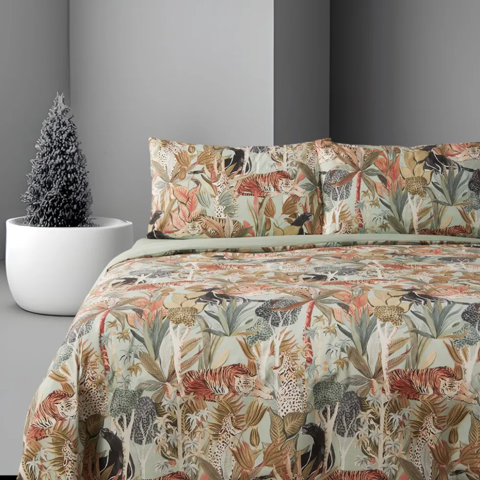 Set Copripiumino "Jungle Verde" Bassetti – Lusso Sostenibile in Puro Cotone