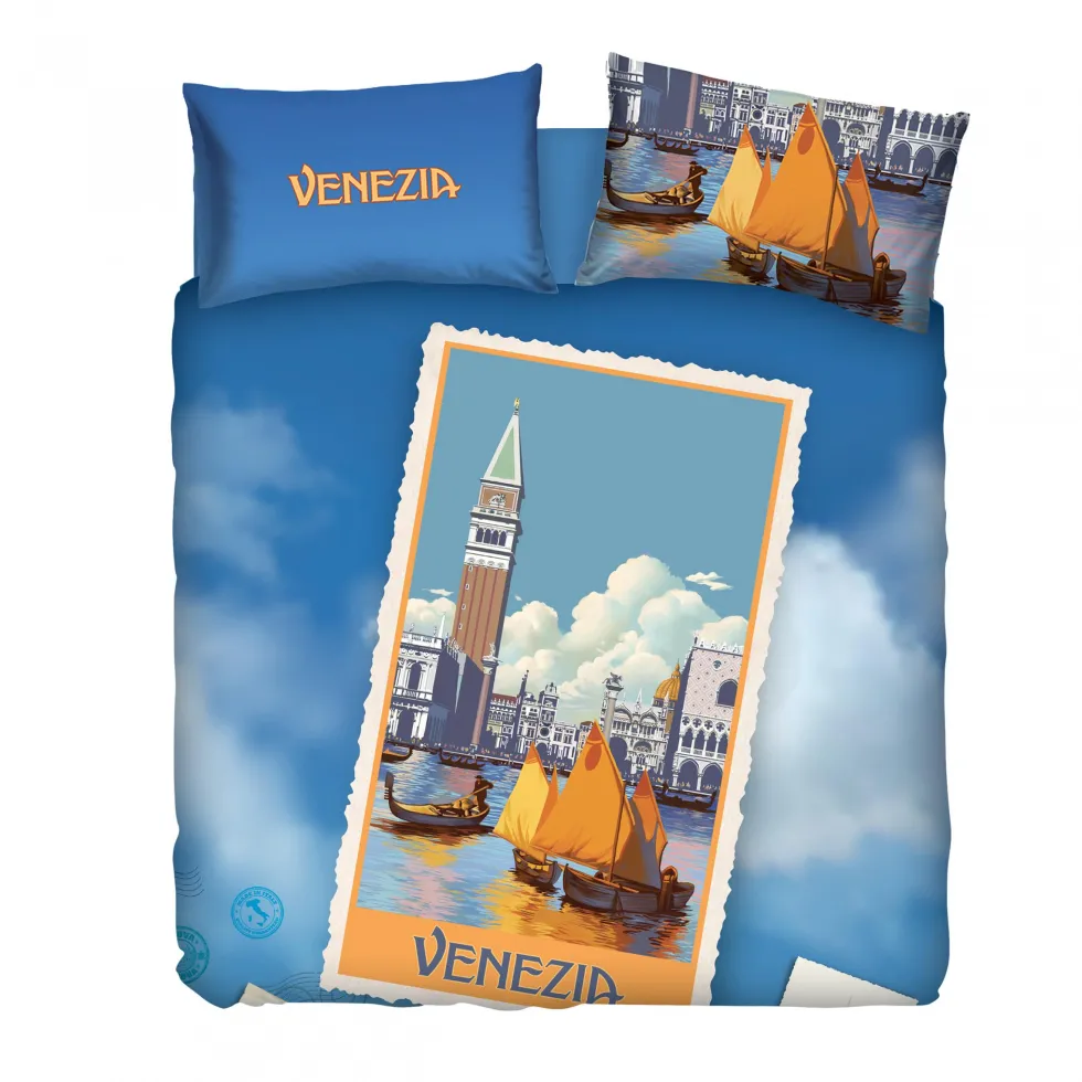 Set copripiumino letto matrimoniale 2 piazze BASSETTI VENEZIA stampa digitale