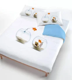 Set copripiumino letto piazza e mezza Pesce Rosso Wanda stampa 3d