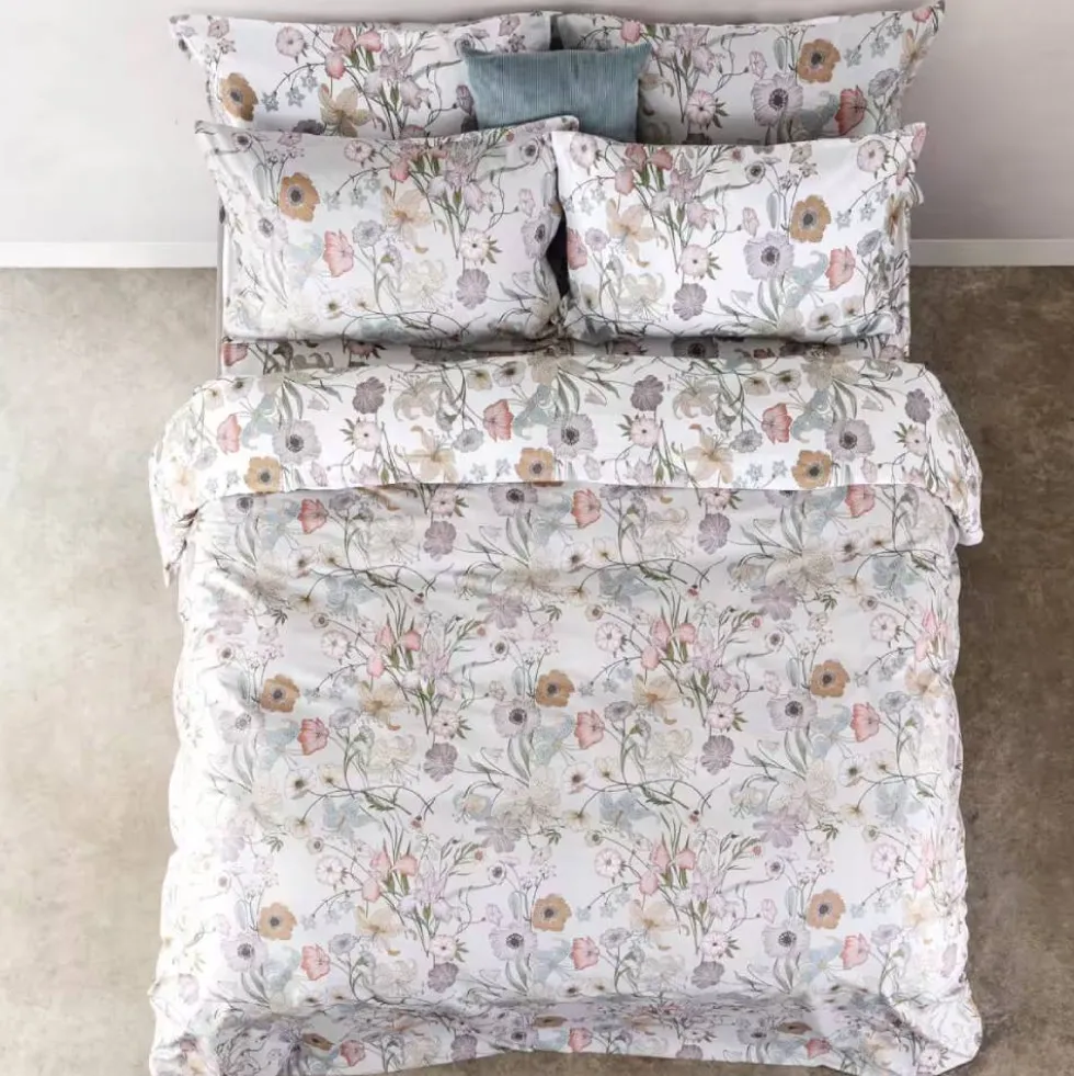 Set Copripiumino Matrimoniale 100% Cotone | Fantasia Fiori Lino