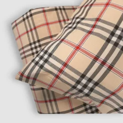 Set copripiumino matrimoniale RANDI tinto in filo scozzese CLAN 32 beige
