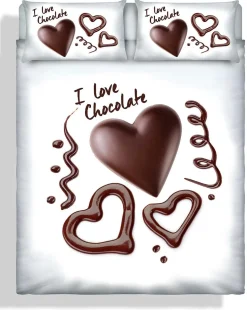 Set copripiumino matrimoniale Cuore di cioccolato stampa 3d