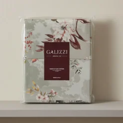 Set copripiumino Raso Matrimoniale Emanuela Galizzi Emily Floreale alloro