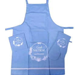 Set da cucina - grembiule+guantone+presina CLUB NAUTICAL azzurro