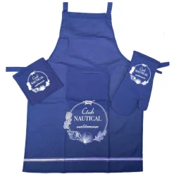 Set da cucina - grembiule+guantone+presina CLUB NAUTICAL blu