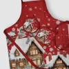 Set da cucina grembiule + 2 presine in cotone HOGAR Natalizio rosso