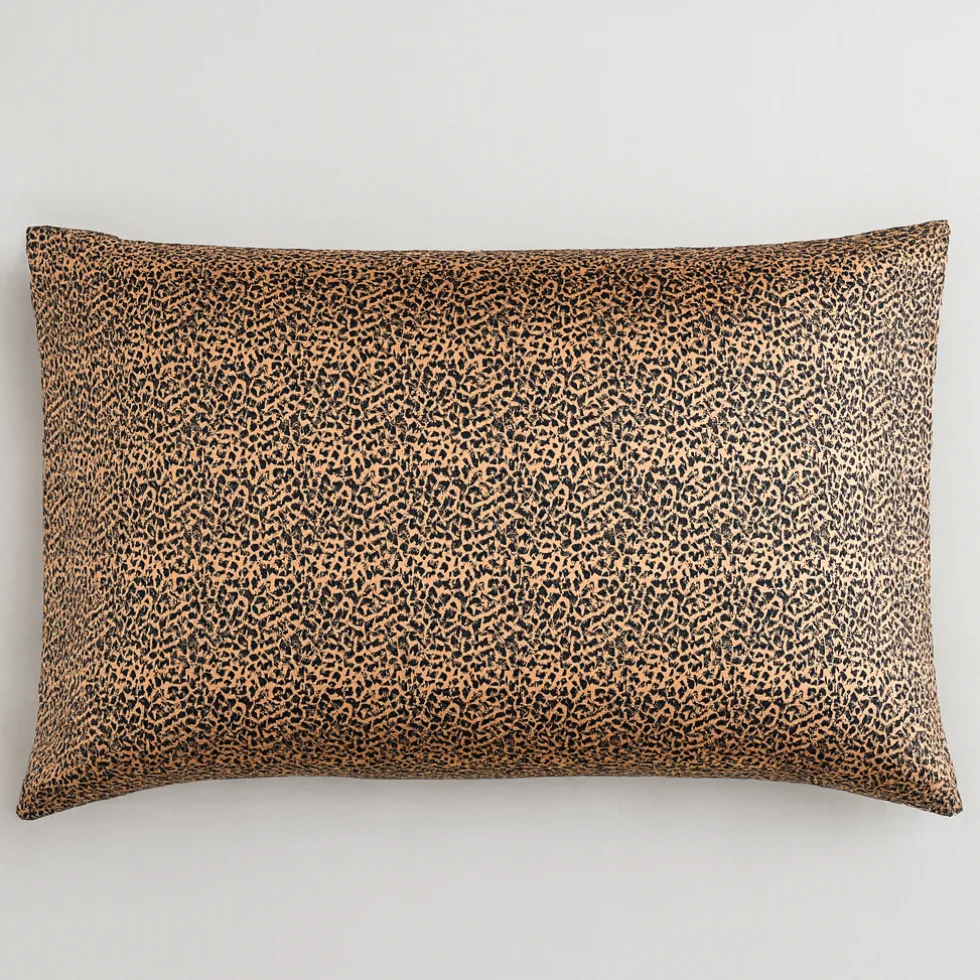 Set federa 50x80 in pura seta di gelso + maschera notte Brown Leopard