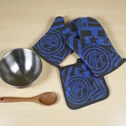 Set 2 Guanti da forno e 1 Presina FC Inter in cotone Official Product