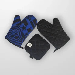 Set 2 Guanti da forno e 1 Presina FC Inter in cotone Official Product