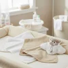 Set 3 lavette Neonato Orsetto beige 23x23 cm + spugna