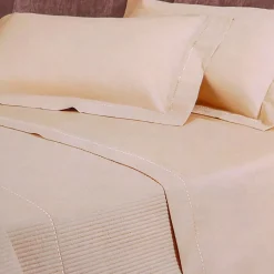 Set lenzuola Borbonese letto matrimoniale 2 piazze in raso NEW YORK sabbia