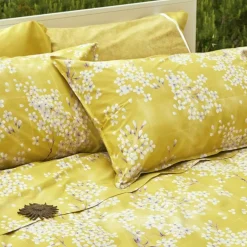 Set Lenzuola-copriletto matrimoniale FAZZINI Kimono giallo in percalle
